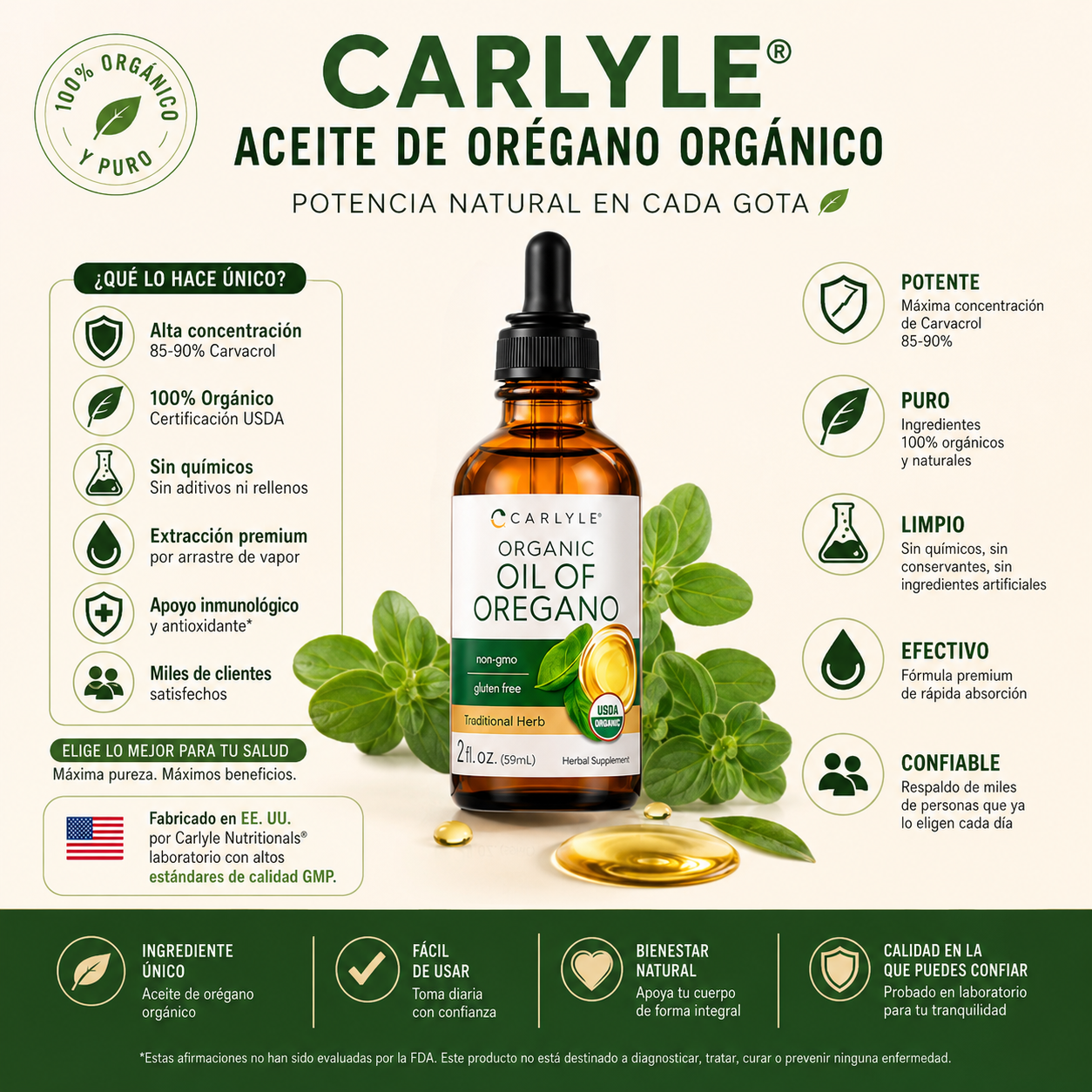 OregaPure™ ·Orégano Orgánico ·Antimicrobiano  ·Defensa Inmunológica