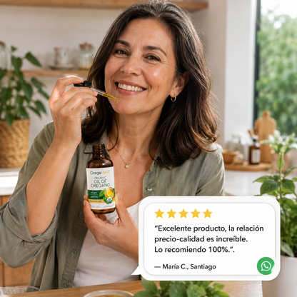 OregaPure™ — Aceite de Orégano Orgánico · Defensa Inmunológica Natural · Acción Antimicrobiana y Antifúngica · Sin GMO · Sin Gluten · 59 ml