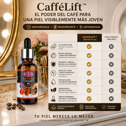 CafféLift™ — Sérum Facial Antiarrugas + Reafirmante + Antimanchas