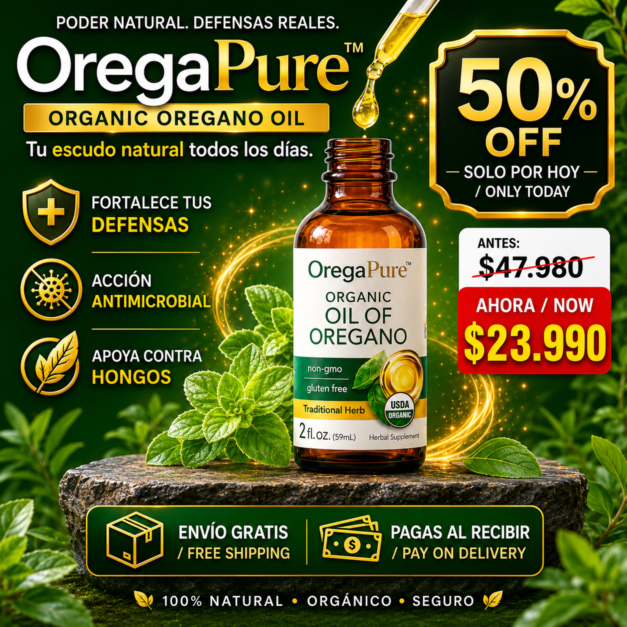 OregaPure™ ·Orégano Orgánico ·Antimicrobiano  ·Defensa Inmunológica
